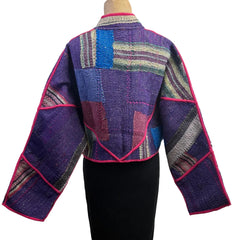 NAMAI Kantha Jacket, Reversible, Cropped, Suzani, Multicolor S/M