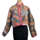 NAMAI Kantha Jacket, Reversible, Cropped, Suzani, Multicolor S/M