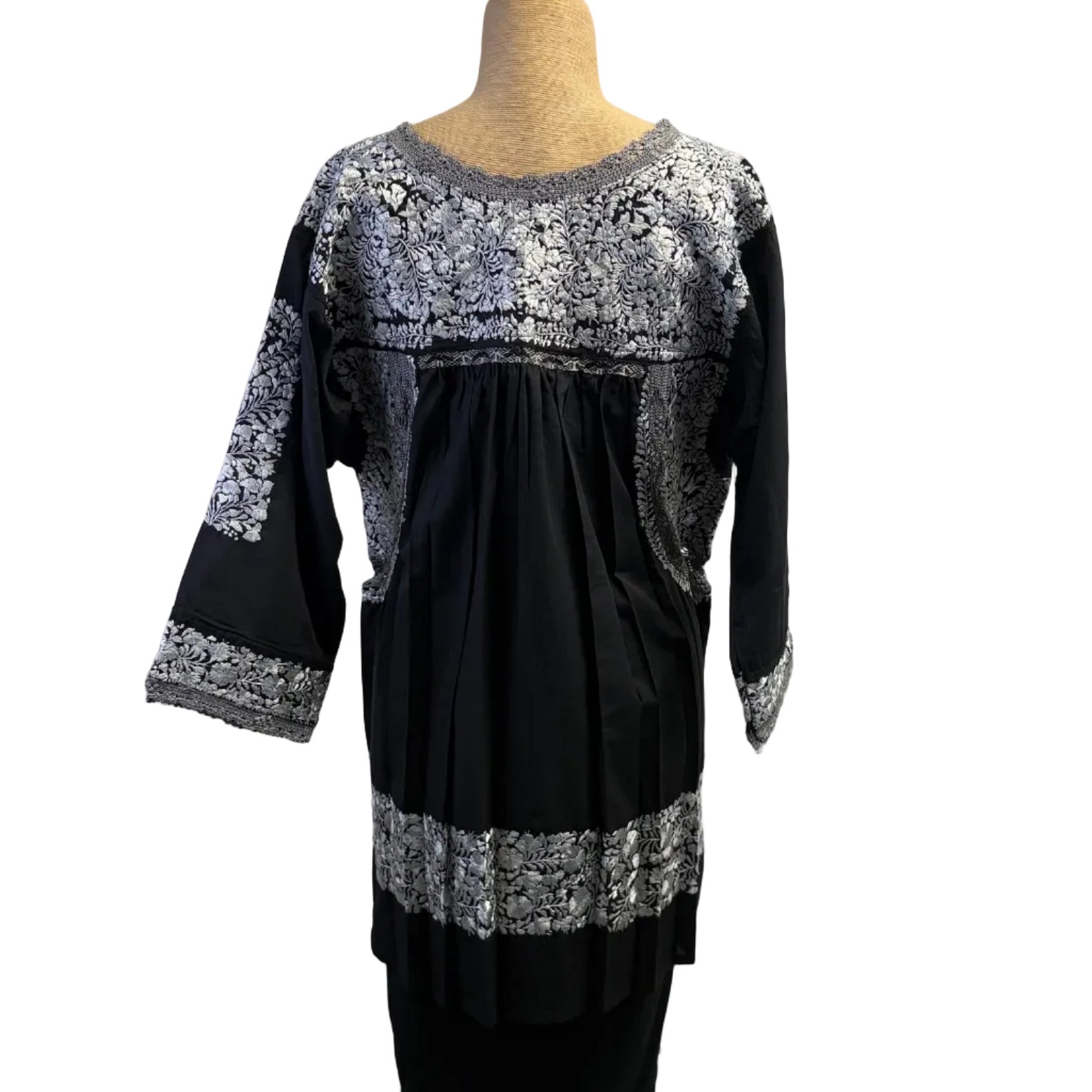Miriam Campos Blouse, Fine San Antonino, Long Sleeve, Black/Silver, M/L
