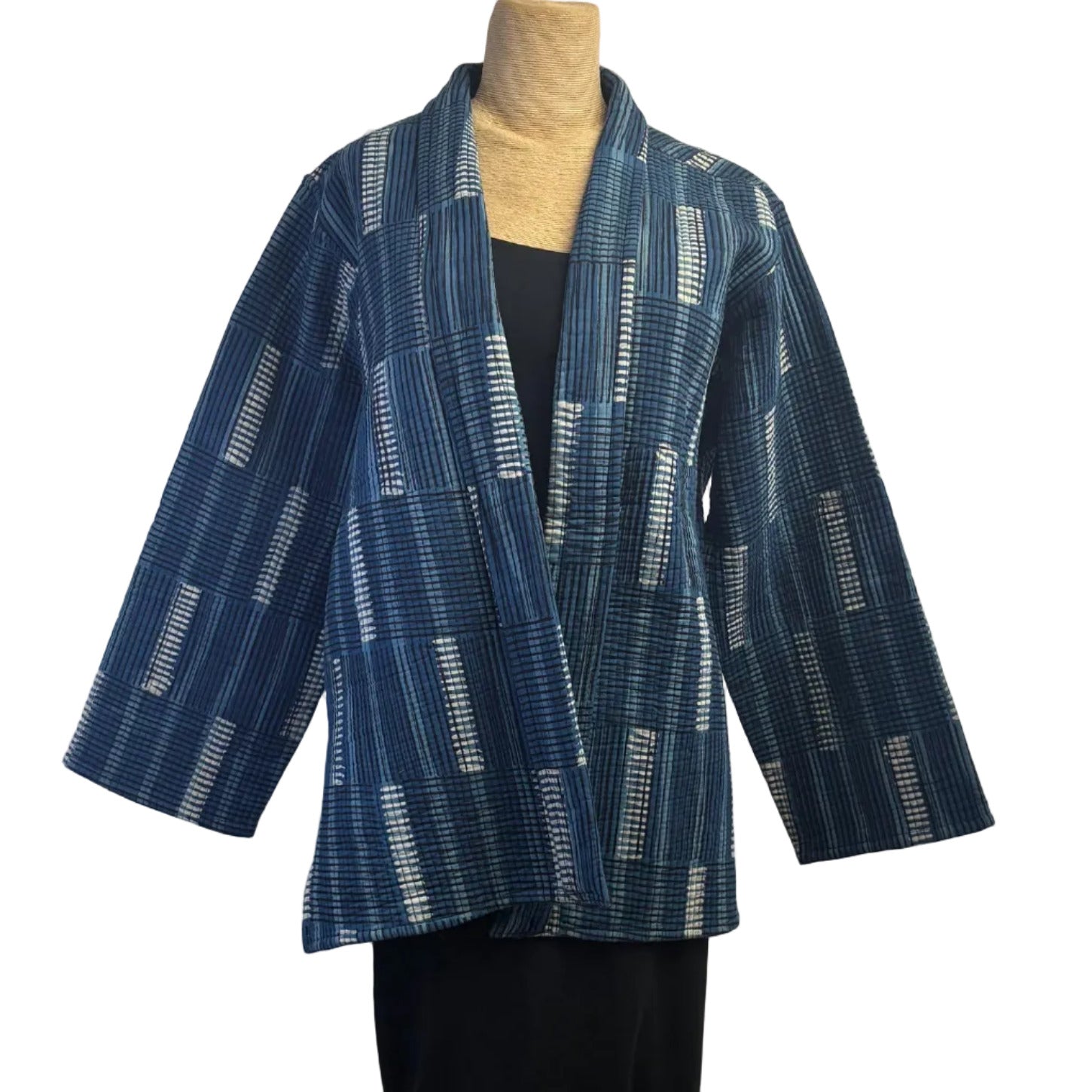 Sudarshan Jacket, Blue/White/Black S & M/L