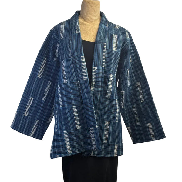 Sudarshan Jacket, Blue/White/Black S & M/L