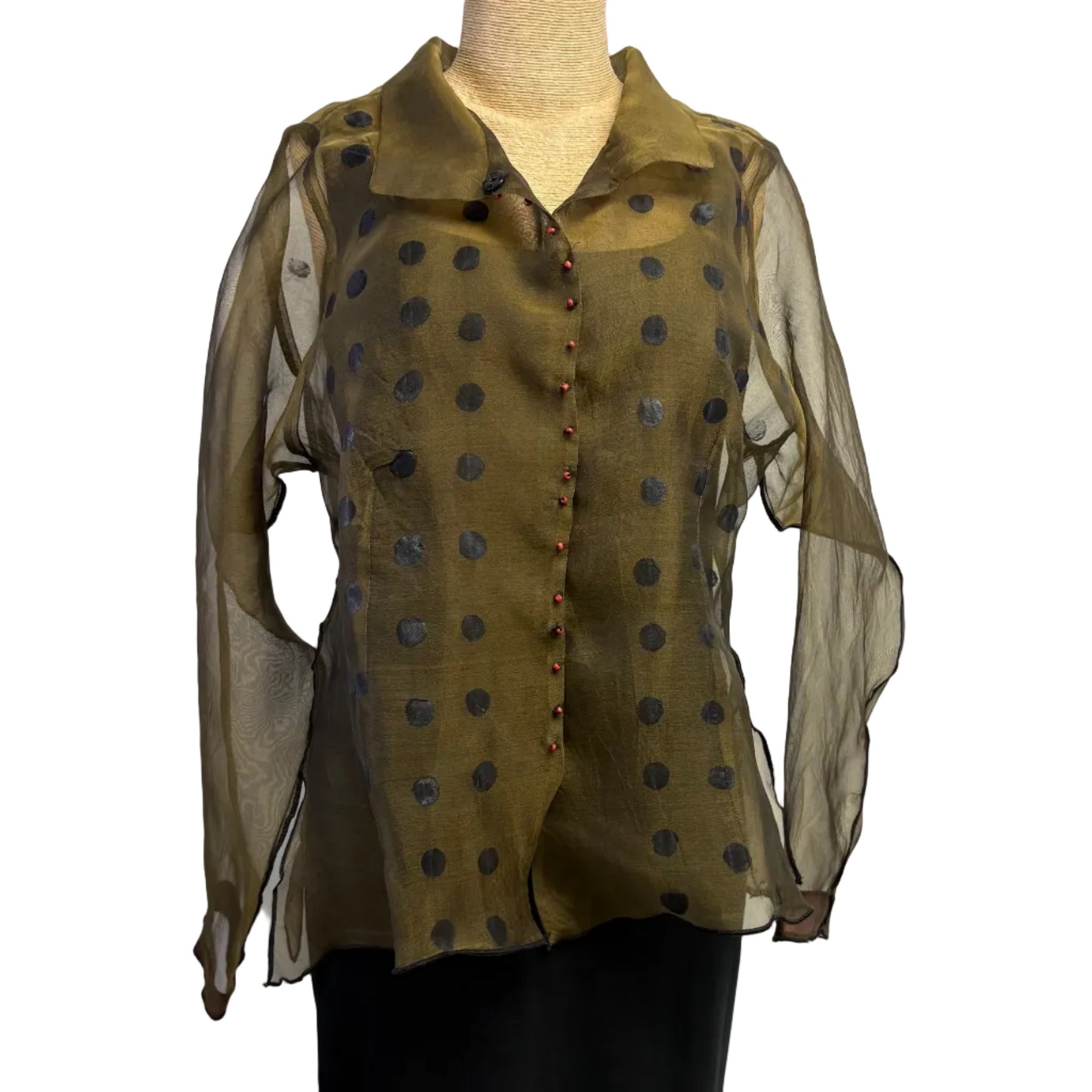 Deborah Cross Shirt, Olive/Black, S