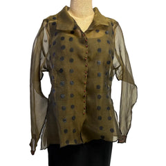 Deborah Cross Shirt, Olive/Black, S
