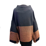 Pier Antonio Gaspari Sweater, Fringed, Black/Brown M & L