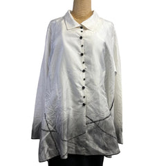Deborah Cross Shirt, White/Black, L