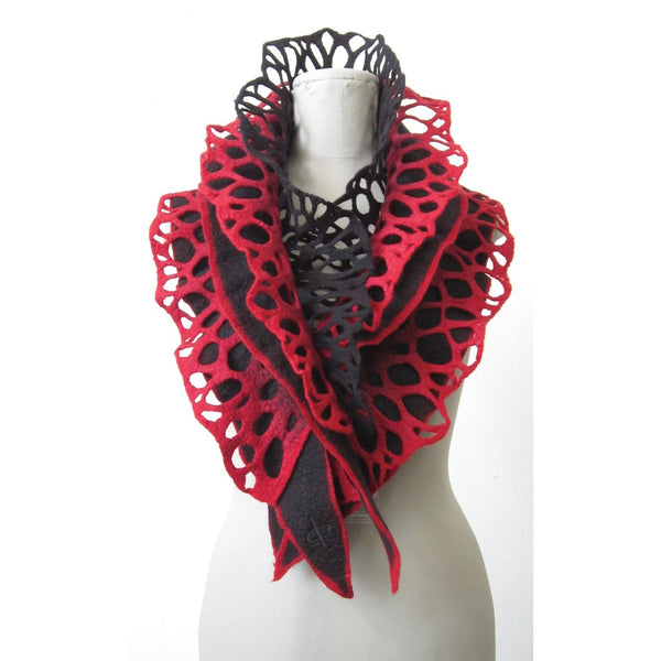 Dagmar Binder Collar, Semi-Coral, Black/Red