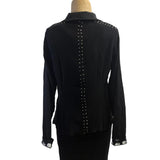 Deborah Cross Shirt, Black/White, XXS