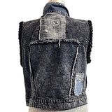 Catherine Bacon Denim Vest, Cropped, Wump, Black, XS/S