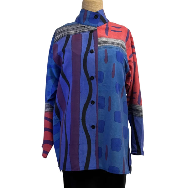 Kay Chapman Shirt, Issey, Why Not, Blue/Purple/Orange L