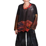 Tatiana Palnitska Art Blouse, Mixing All The Lines S/M