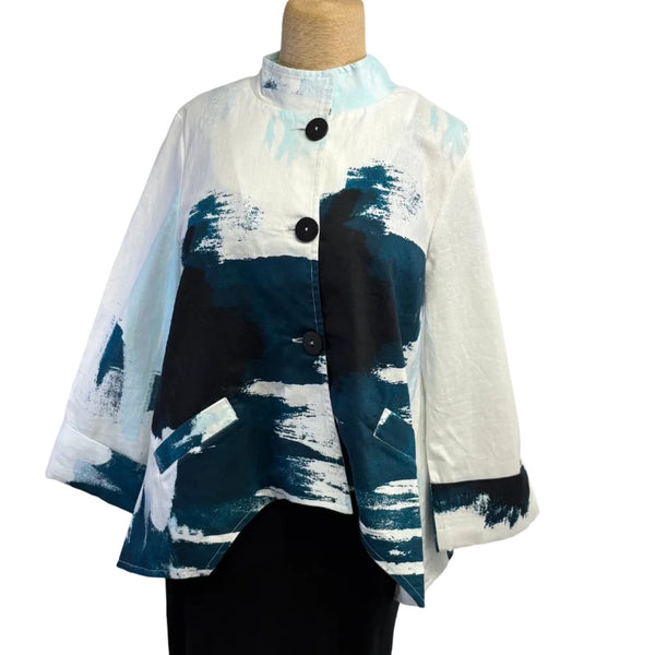 Ingrid Munt Jacket, White/Teal/Black S & M