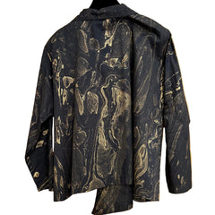 M Square Shirt, Point, Mingle, Black/Gold L