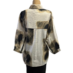 M Square Shirt, Hana, White/Tan/Black S, M & L