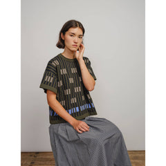 The Endery Tee, Bauhaus, Cinder, Green/Tan/Periwinkle/Black