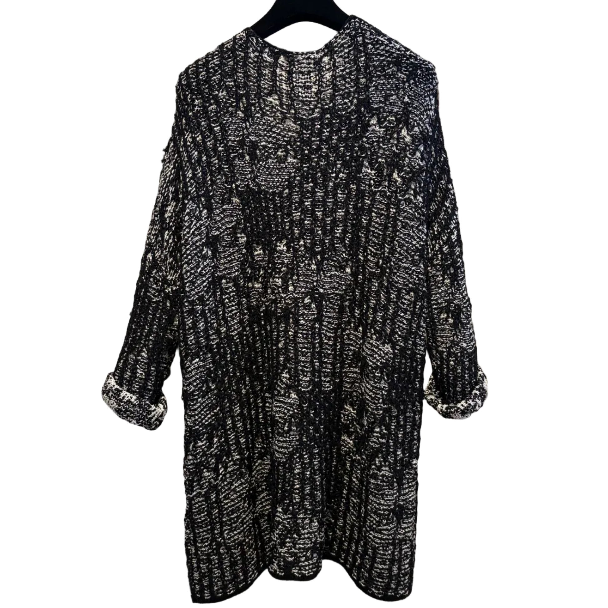 Pier Antonio Gaspari Tunic Sweater, V-Neck, Black/White M/L & XL