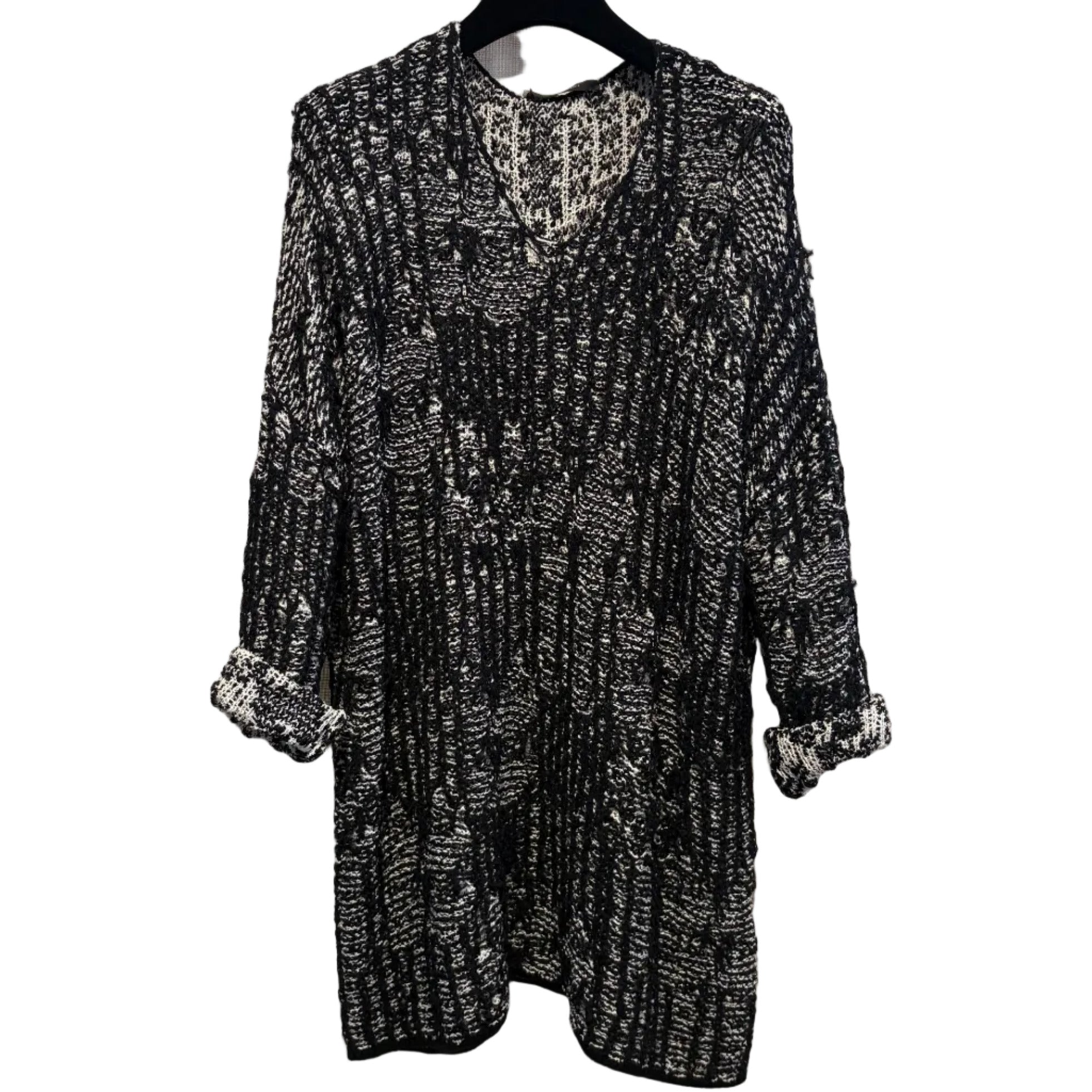 Pier Antonio Gaspari Tunic Sweater, V-Neck, Black/White M/L & XL