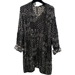Pier Antonio Gaspari Tunic Sweater, V-Neck, Black/White M/L & XL