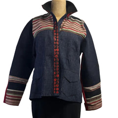 Deborah Cross Jacket, Denim/Multicolor, XS/S
