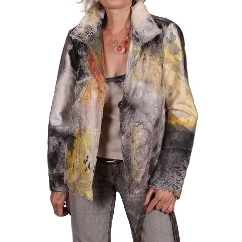 Tatiana Palnitska Jacket, Sub-surface Exposure, White/Charcoal/Yellow/Orange, XS/S