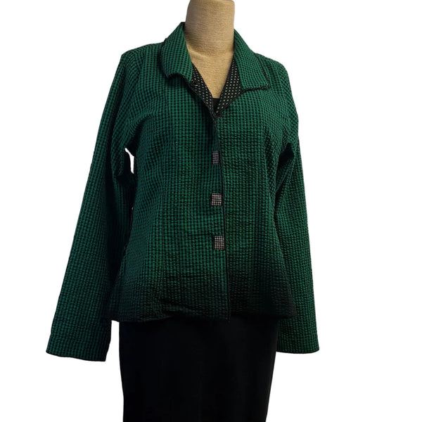 Deborah Cross Shirt, Green/Black XXS/XS