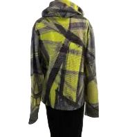 Andrea Geer Fitted Top With Scarf, Chartreuse, Charcoal & Black XS & M