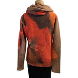 Andrea Geer Fitted Top With Scarf, Orange Cinnamon and Taupe, XS & M
