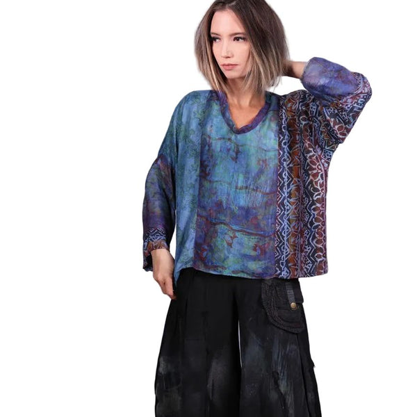 Tatiana Palnitska Art Blouse, Ocean In The Desert S/M