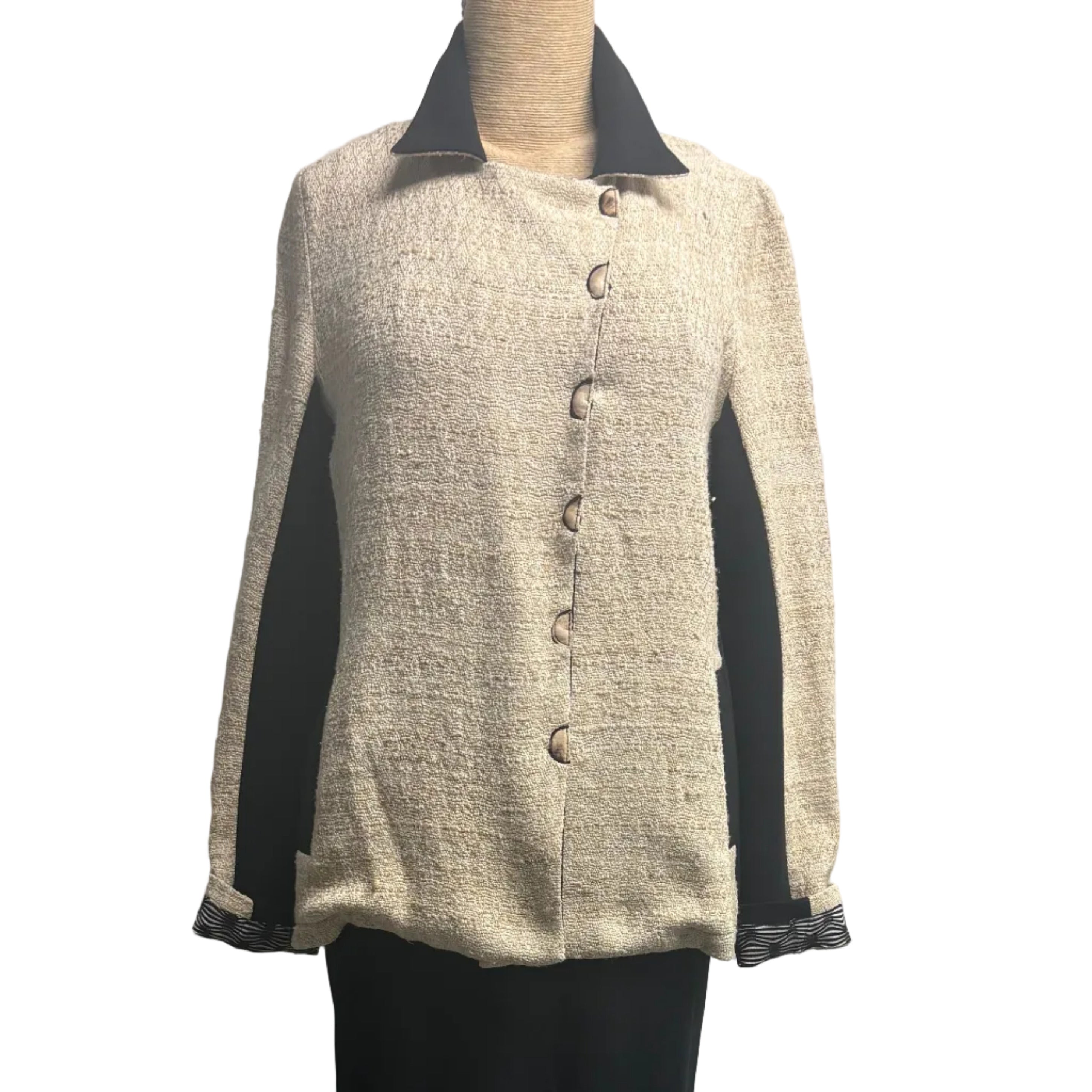 Deborah Cross Jacket, Oatmeal/Black S