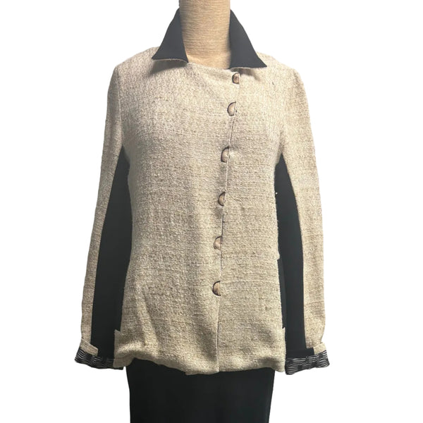 Deborah Cross Jacket, Oatmeal/Black S
