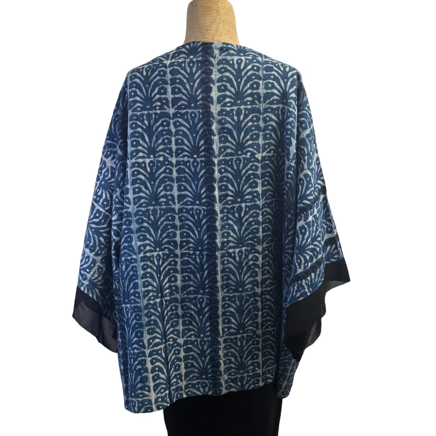 Sudarshan Kimono, Blue/White/Black, Akola, XL