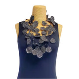 Annemieke Necklace, Batik, Black/White Polka Dot