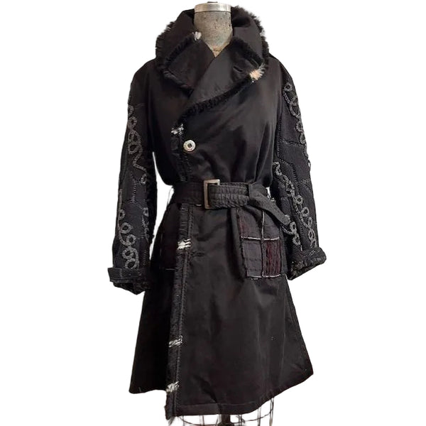 Catherine Bacon Coat, Trench, Wump, Dyed Black,  M