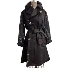 Catherine Bacon Coat, Trench, Wump, Dyed Black,  M