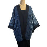 Sudarshan Kimono, Blue/White/Black, Akola, XL