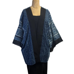 Sudarshan Kimono, Blue/White/Black, Akola, XL