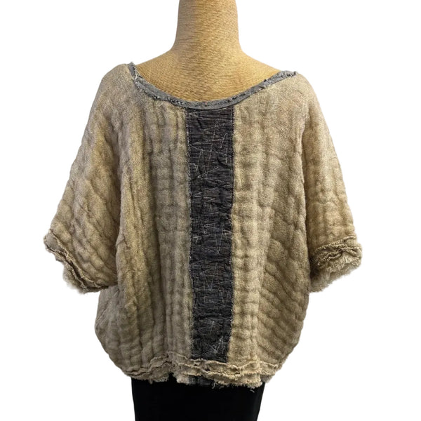 Mara Gibbucci Pullover, Ecru/Black S/M, M/L. & L/XL