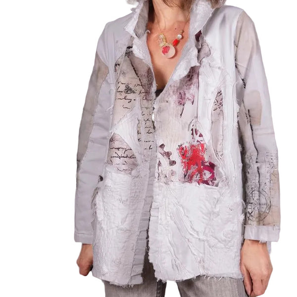 Tatiana Palnitska Jacket, Canvas Your Options, White/Red, M