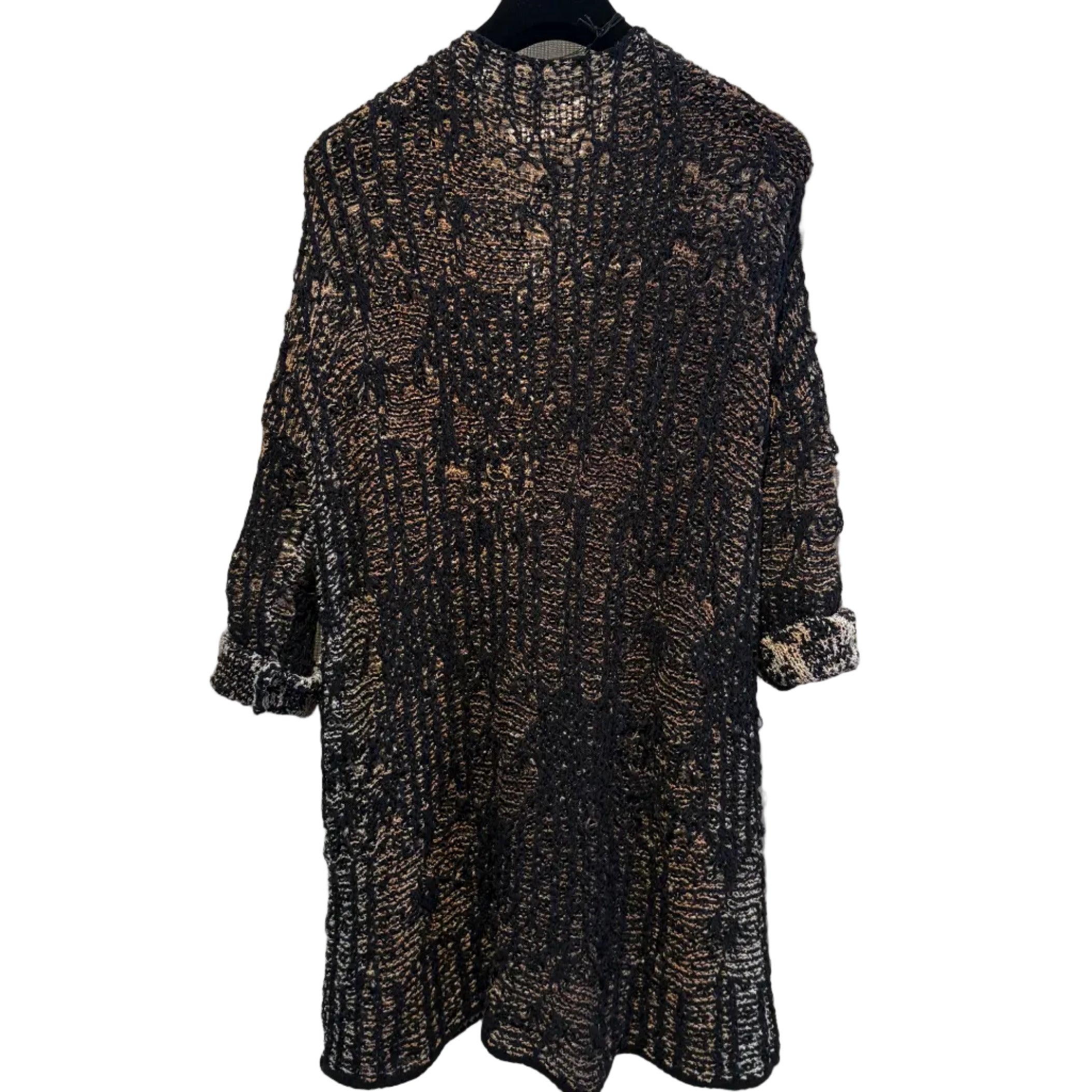 Pier Antonio Gaspari Tunic Sweater, V-Neck, Painted, Brown/Black S, M/L & XL