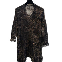 Pier Antonio Gaspari Tunic Sweater, V-Neck, Painted, Brown/Black S, M/L & XL