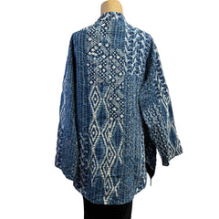 Yaza Jacket, Reversible, Tribal, Indigo/White, Fits S-L