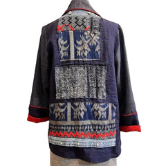 Catherine Bacon Jacket, Indigo Mosaic Panel, Blue/Red, S/M