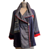Catherine Bacon Jacket, Indigo Mosaic Panel, Blue/Red, S/M