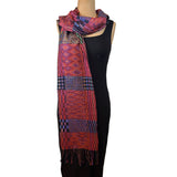 Muffy Young Scarf, Blocks and Echo-Vibrant, Red/Orange
