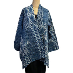 Yaza Jacket, Reversible, Tribal, Indigo/White, Fits S-L
