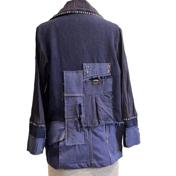 Catherine Bacon Jacket, Indigo "Alhambra" Mosaic Panel, M