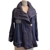 Catherine Bacon Jacket, Indigo "Alhambra" Mosaic Panel, M