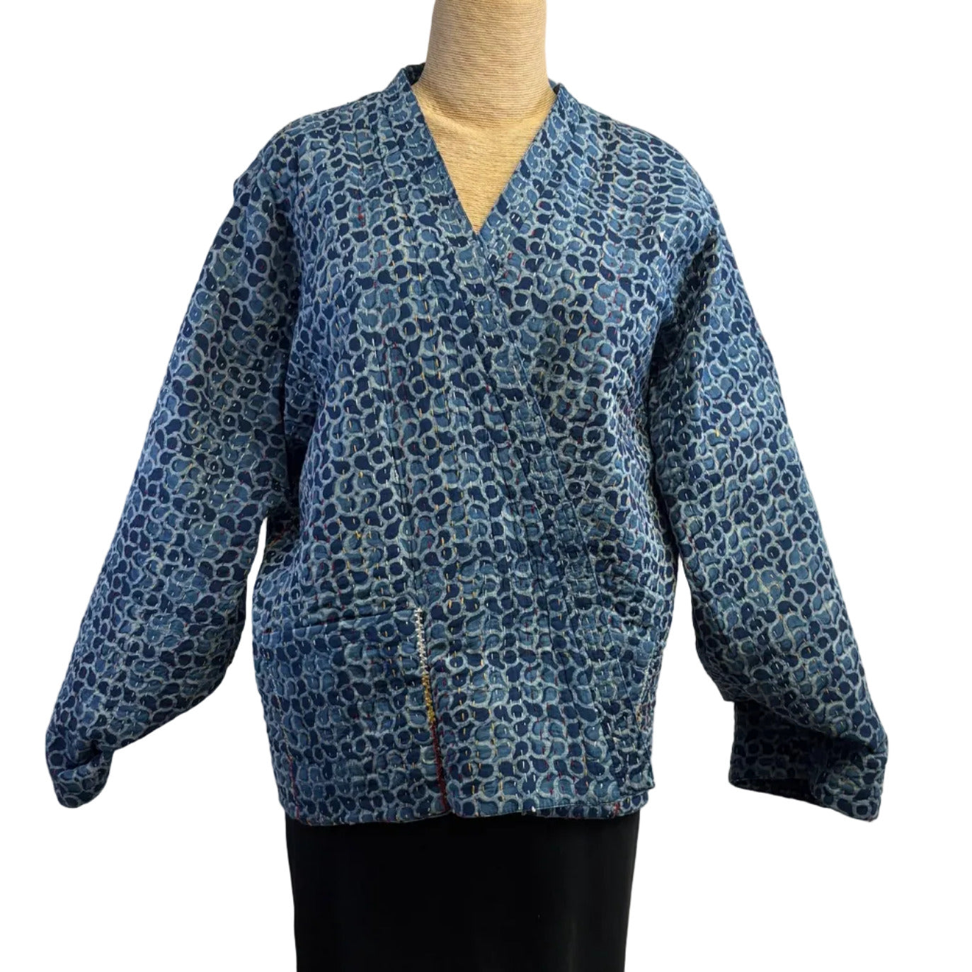 Yaza Jacket, Mogual, Quilted, Reversible, Indigo/Pale Indigo S/M & L/XL