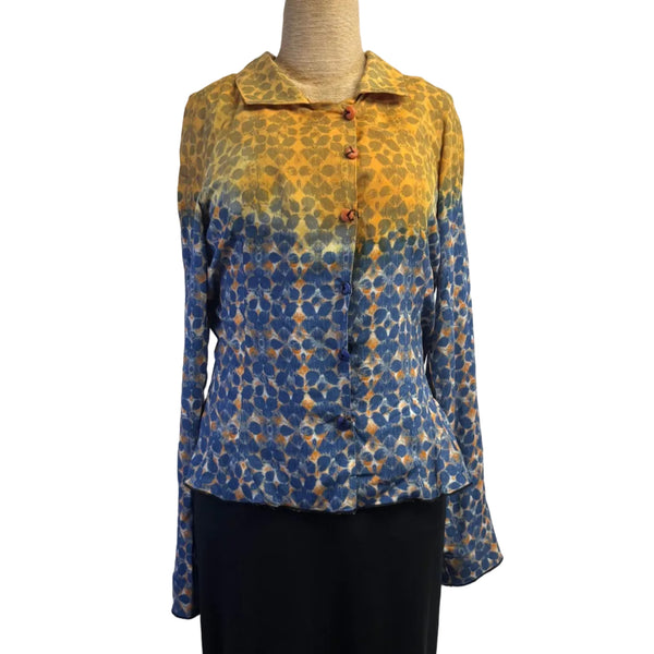 Deborah Cross Shirt, Marigold/Blue XXS