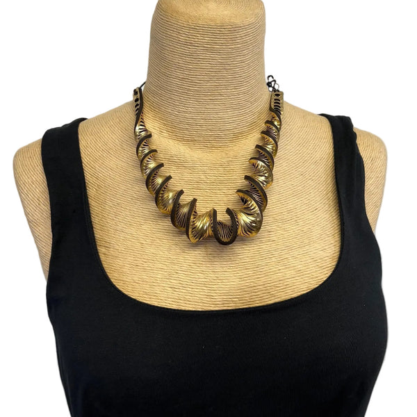 OroPoPo Necklace, Young Oryx Horns, Gold