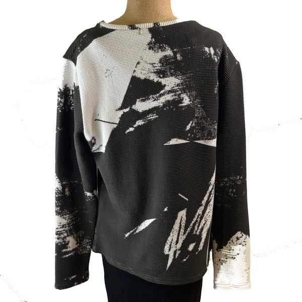 Andrea Geer Fitted Top, Black/White